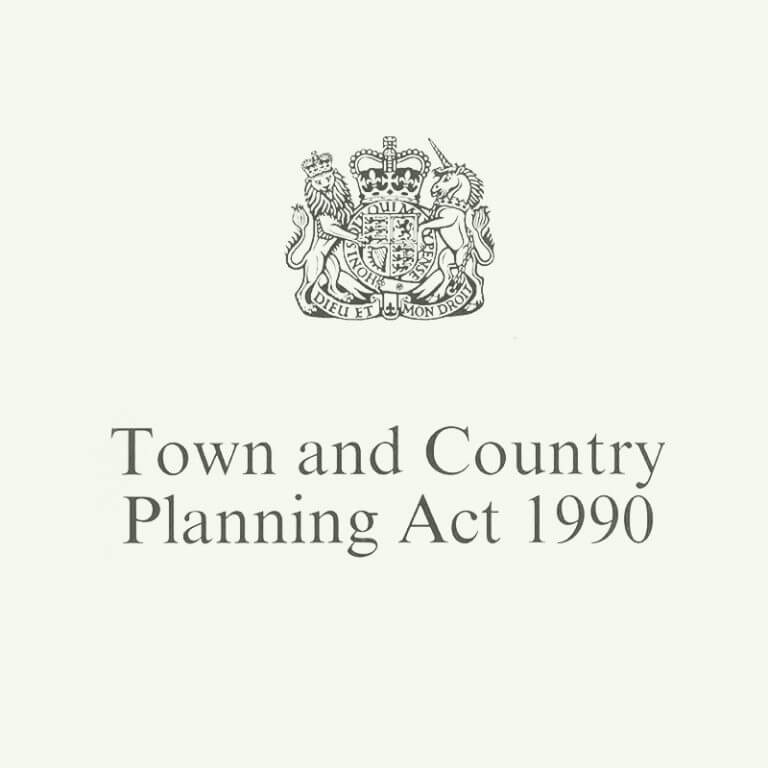 “Town and Country Planning Act 1990” below the Royal coat of arms of the United Kingdom